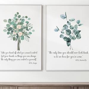 BTS & Suga Quote | Eucalyptus Quote | Set of 2, Instant Download, BTS Quotes, BTS Minimalist Art, Printable Quote, Home Decoration