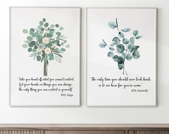 BTS Suga Quote Eucalyptus Print Set: Minimalist Home Decor (Digital Download)
