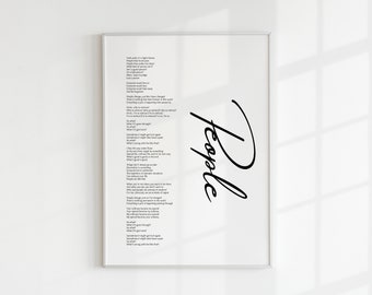 BTS Suga 'People' Lyrics Print: Minimalist Kpop Art (Digital Download)