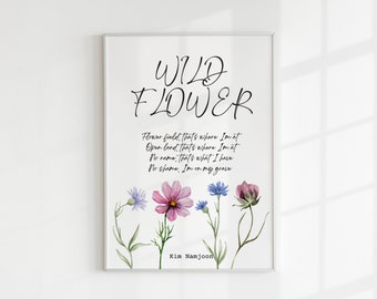 BTS RM Wild Flower Art Print: Indigo Album Inspired (Digital Download)