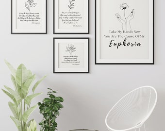 BTS Song Lyrics Quotes Set of 30 (Digital Prints)
