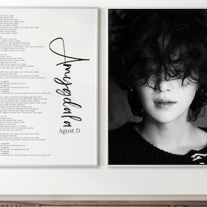 Amygdala | Agust D | BTS Suga | Song Lyrics, Instant Download, Home Decoration, Minimalist Artwork, Kpop Artworks, Printable Art Wall