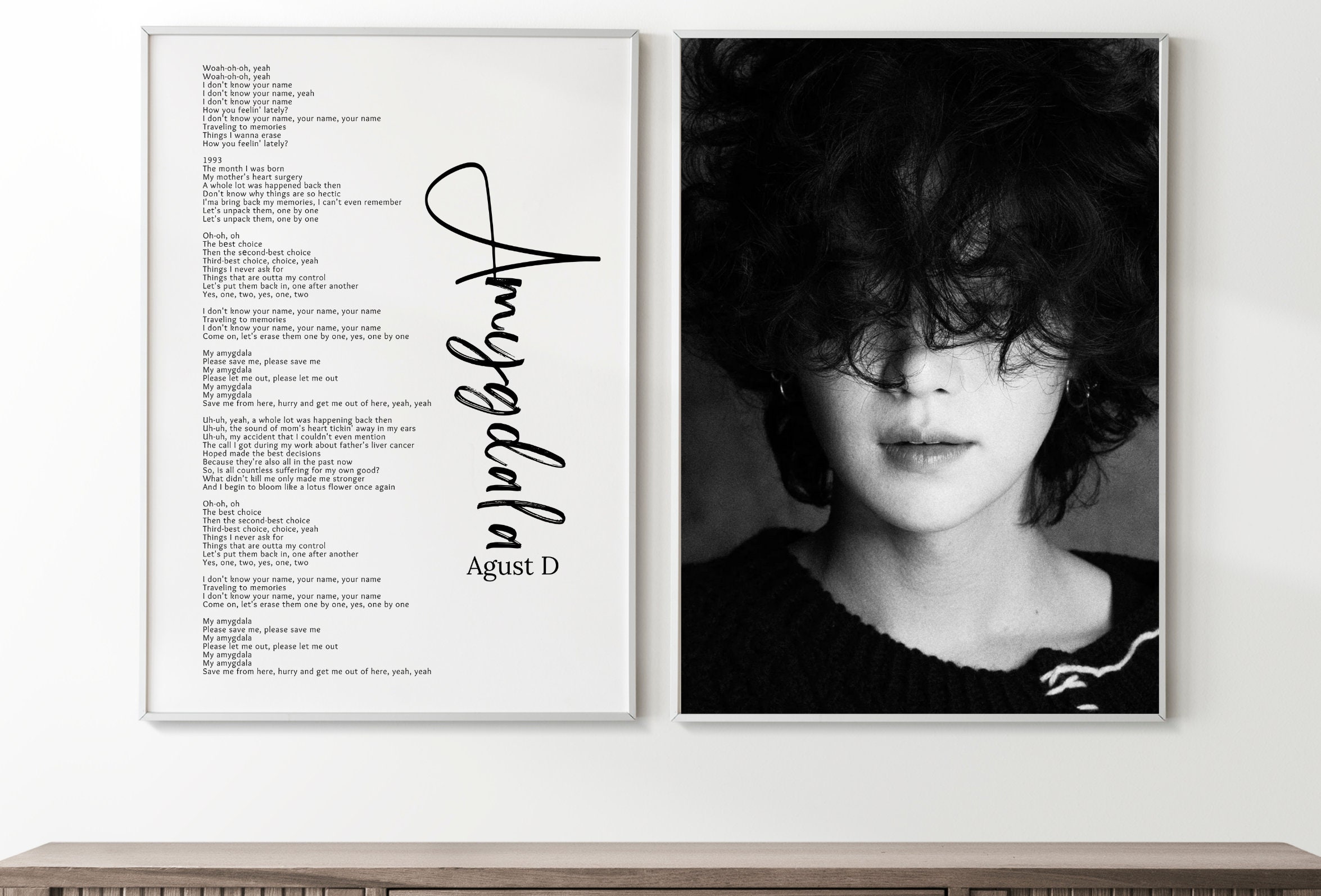 BTS Suga Amygdala Lyrics Print: Kpop Minimalist Art (Digital Download)