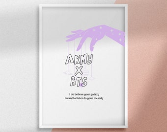 BTS Army Art Print: Minimalist Home Decor (Digital Download)