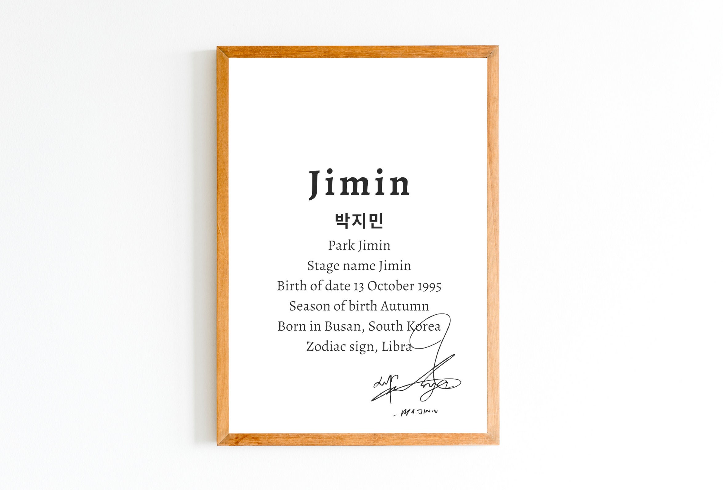 BTS Jimin Printable Art: Kpop Minimalist Home Decor (digital