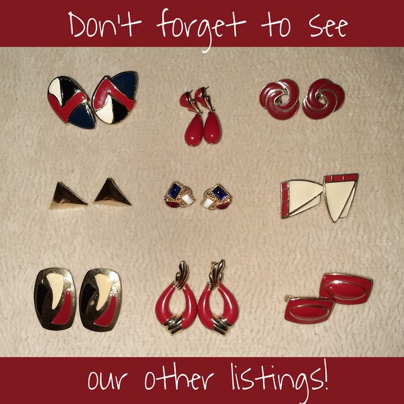 Nite N Day | Red & Gold Matte Pierced Earrings | … - image 4
