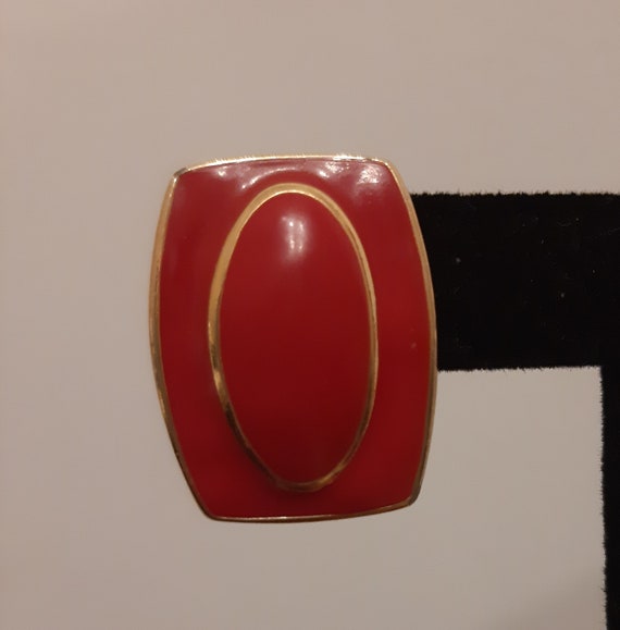 Nite N Day | Red & Gold Matte Pierced Earrings | … - image 2