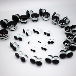 PAIR Glass Single Flare Plugs: 2mm to 25mm for Dead Stretching or Daily Wear, 2mm, 3mm, 4mm, 5mm, 6mm, 15mm, 17mm, 18mm, 21mm Ear Stretching