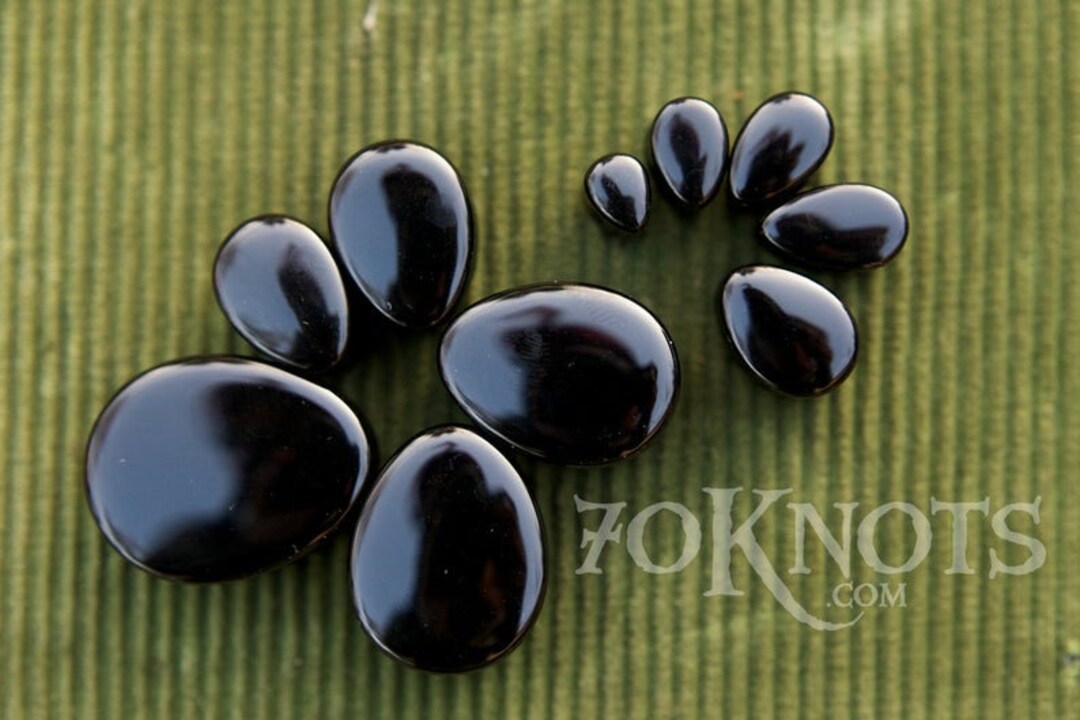 Mesnt 2PCS Tappi Per Orecchio Pietra Natura Pietra Ossidiana - Foto 2