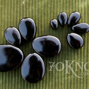 TEARDROP Black Obsidian Stone Plugs - Double Flared - 1 Pair - 6mm, 8mm, 10mm, 11mm, 12.7mm, 14mm, 16mm, 19mm, 22mm, 25mm Gauges