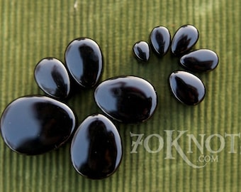 Expansores de piedra obsidiana negra en forma de lágrima - Doble ensanchamiento - 1 par - Calibres: 6 mm, 8 mm, 10 mm, 11 mm, 12,7 mm, 14 mm, 16 mm, 19 mm, 22 mm, 25 mm