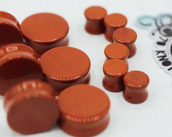 Red Jasper Stone Plugs - Double Flared - 1 Pair - 6mm - 8mm - 10mm - 11mm - 12.7mm - 14mm - 16mm - 19mm - 22mm - 25mm - Organic