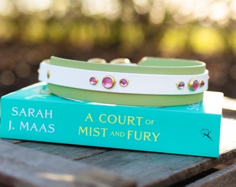 The Nesta, Elain, Lidia, Danika, & Elide Bookish Dog Collar: SJM Inspired- Throne of Glass, Crescent City, A court of thorns and roses