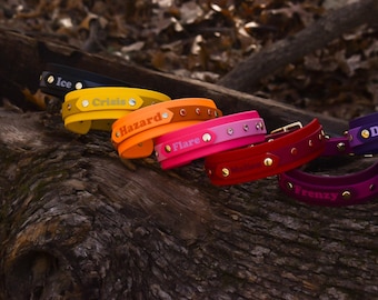 Custom Name Biothane Dog Collar with Rhinestones