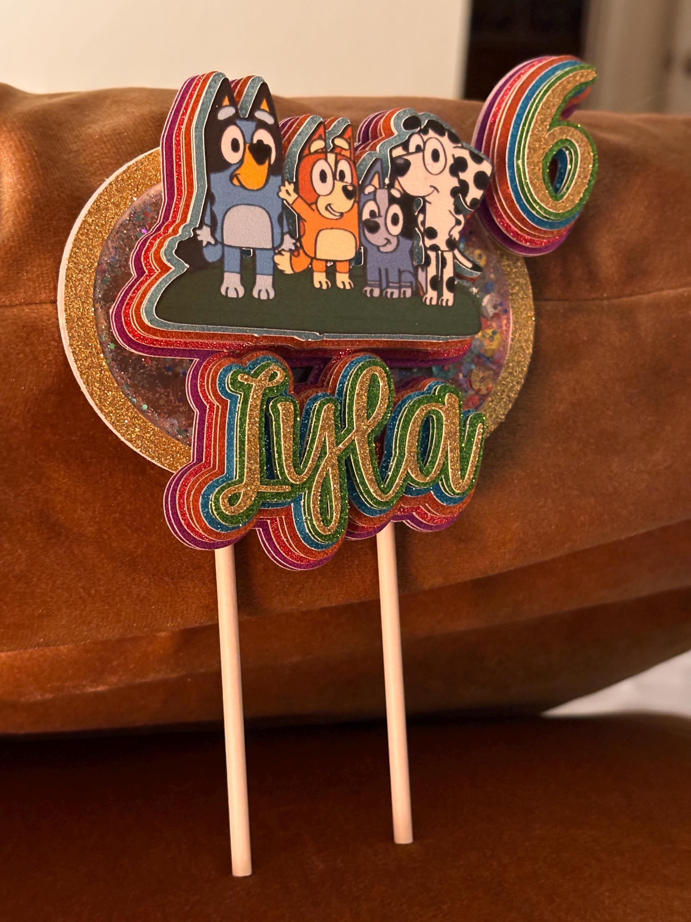 Custom Bluey Inspired Cake Topper