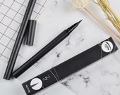 Waterproof Black Pen Eyeliner NonToxic Liquid Precision Organic Vegan Natural 2in1 EyeLiner Lash Glue Brushes for Makeup For Sensitive Eye