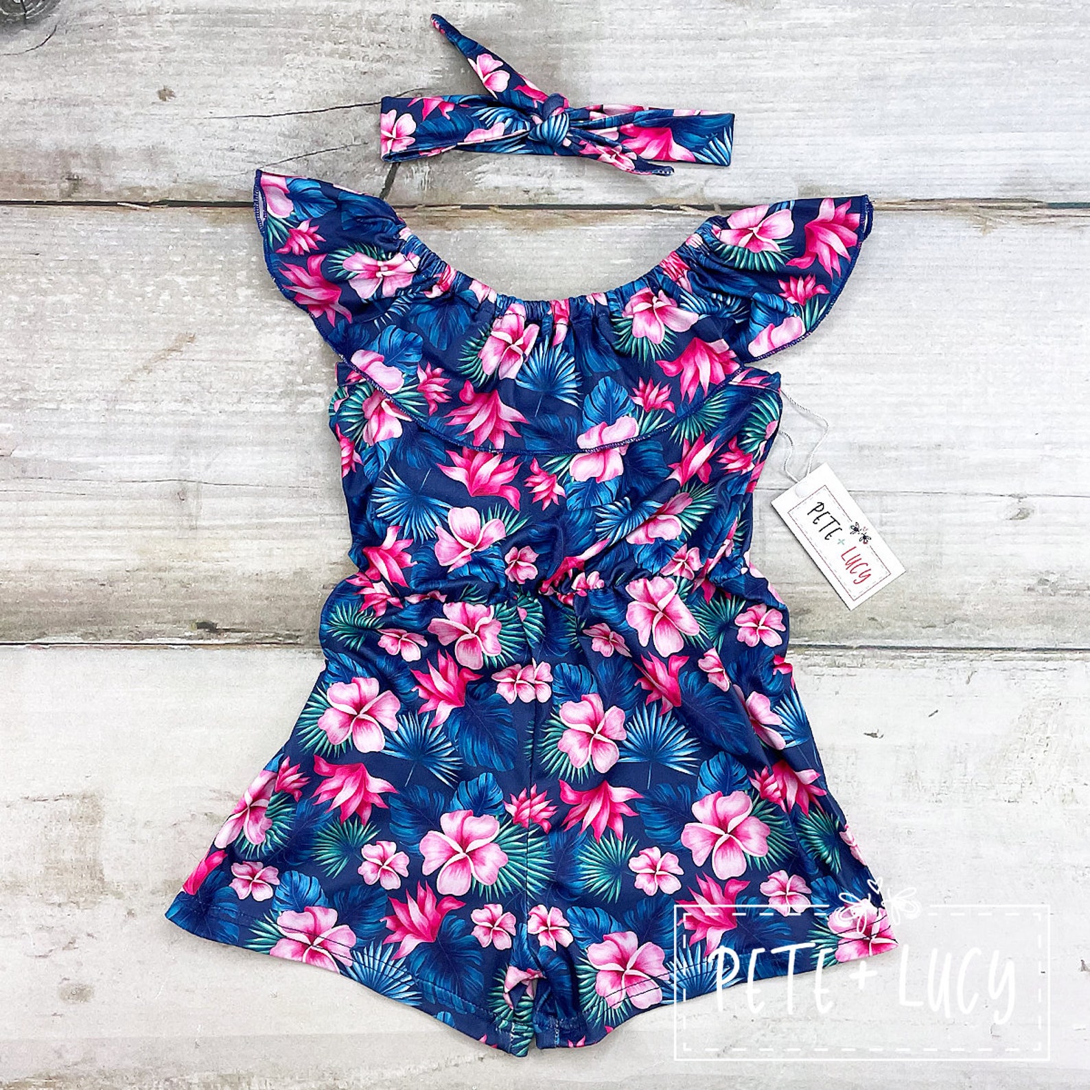 Pete Lucy Girls Hawaiian Romper Etsy