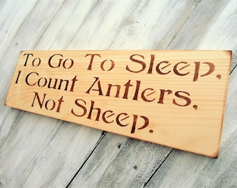 Rustic Nursery Decor, Woodland Nursery Decor, Rustic Nursery Sign, Deer Decor, Antler Wall Decor, Deer hunting gift, count antlers not sheep