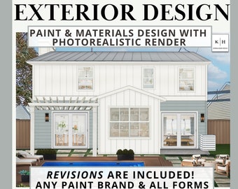 EXTERIOR Farbe & Materialien DESIGN Paket | 1 Benutzerdefiniertes Farbschema + realistische Darstellung