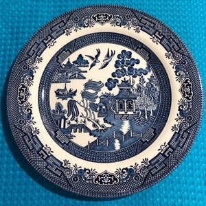 2 Churchill Blue Willow Plates - Vintage - 10 1/4&quot;  Mint Condition