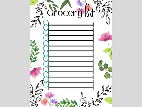 Grocery List Printable | Etsy
