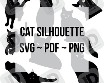 Silhouettes de chats SVG PDF PNG