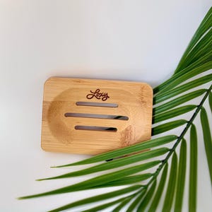 Loxy Bamboo Bar Soap Dish: Rectangular, 4.75" with Waterproof Finish