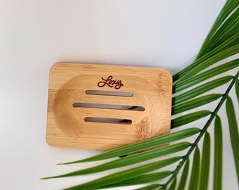 Loxy Bamboo Bar Soap Dish: Rectangular, 4.75" with Waterproof Finish