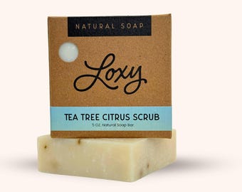 Tea Tree Citrus Scrub Soap | Olive Oil, Sea Salt Exfoliant