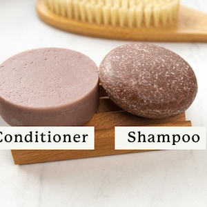 Curly or Dry Hair Shampoo Conditioner Bar Set Argan Oil, Jojoba Oil Oatmeal Shampoo Bar Set Zero waste shampoo image 3