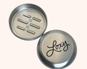 Loxy Shampoo Bar Travel Tin: Aluminum, Eco-Friendly Case with Drain Holes