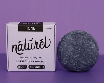 Purple Toning Shampoo Bar with Biotin & Almond Oil | Neutralize Brassiness Enhance Color | Blonde Hair Shampoo Bar