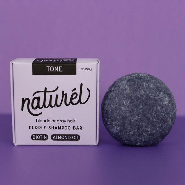Purple Toning Shampoo Bar with Biotin & Almond Oil | Neutralize Brassiness Enhance Color | Blonde Hair Shampoo Bar