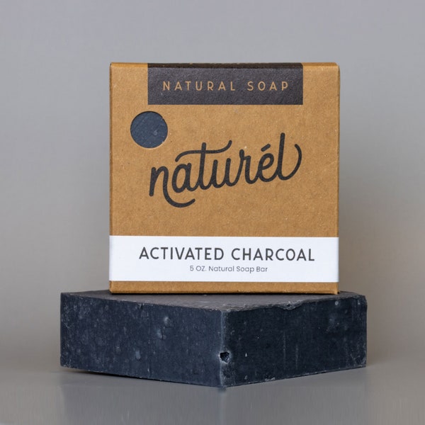 Clarifying Activated Charcoal Soap - 5 oz, Reduces Acne, Clears Blemishes, Tightens Skin, Handmade in USA, Cruelty-Free, Palm Oil-Free