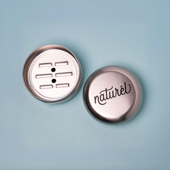Naturel Shampoo Bar Travel Tin: Aluminum, Eco-Friendly Case with Drain Holes
