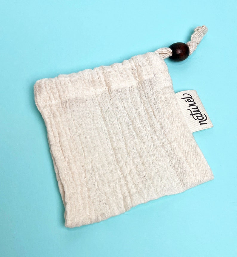 Naturel Shampoo Bar Saver Bag: Extend Bar Life, 100% Cotton, Eco-Friendly, Hangable, & Waste-Reducing Shower Companion image 3