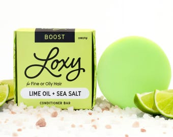 Loxy Boost Hair Conditioner Bar: Fine / Oily, with Lime Oil + Sea Salt