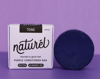 Purple Toning Conditioner Bar | Biotin | Almond Oil | Neutralize Brassiness Enhance Color | Blonde Hair Conditioner Bar