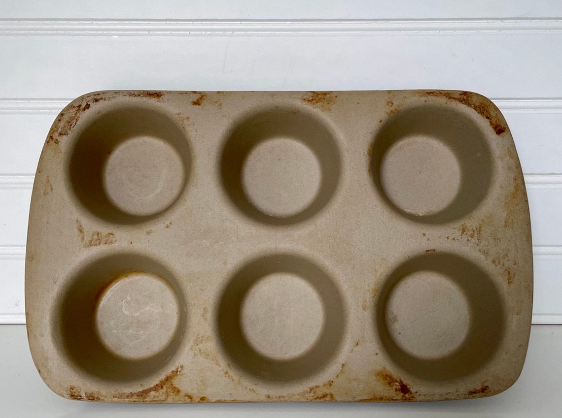 Vintage Pampered Chef Stoneware 6 Cupcake/Muffin Bakeware Pan Etsy