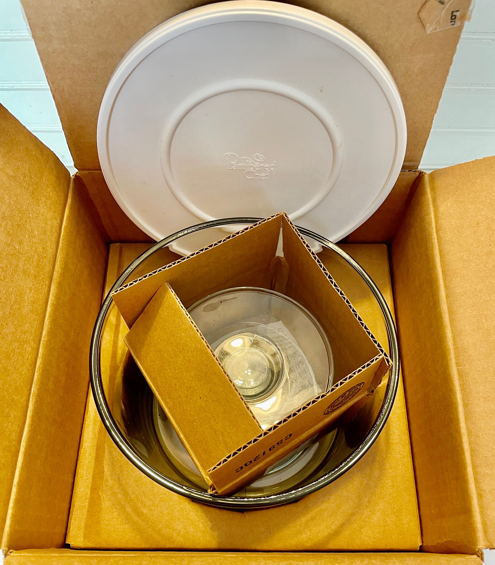 Vintage Pampered Chef Glass Trifle Bowl with Stand and Lid In Etsy