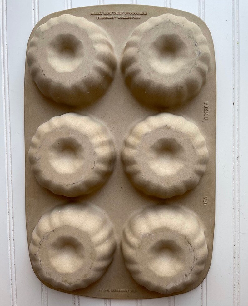 Vintage Pampered Chef Stoneware Mini Bundt Cake Pan Etsy
