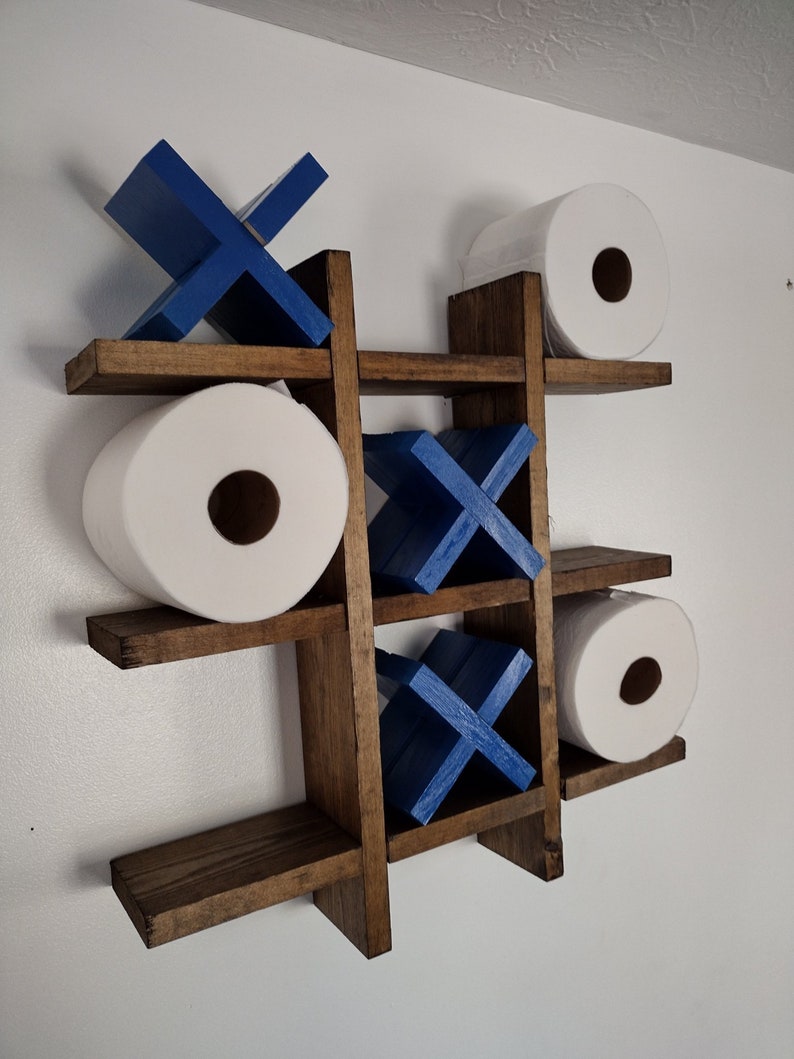 Tic Tac Toe Bathroom Toilet Paper Holder Tic Tac Toe Etsy
