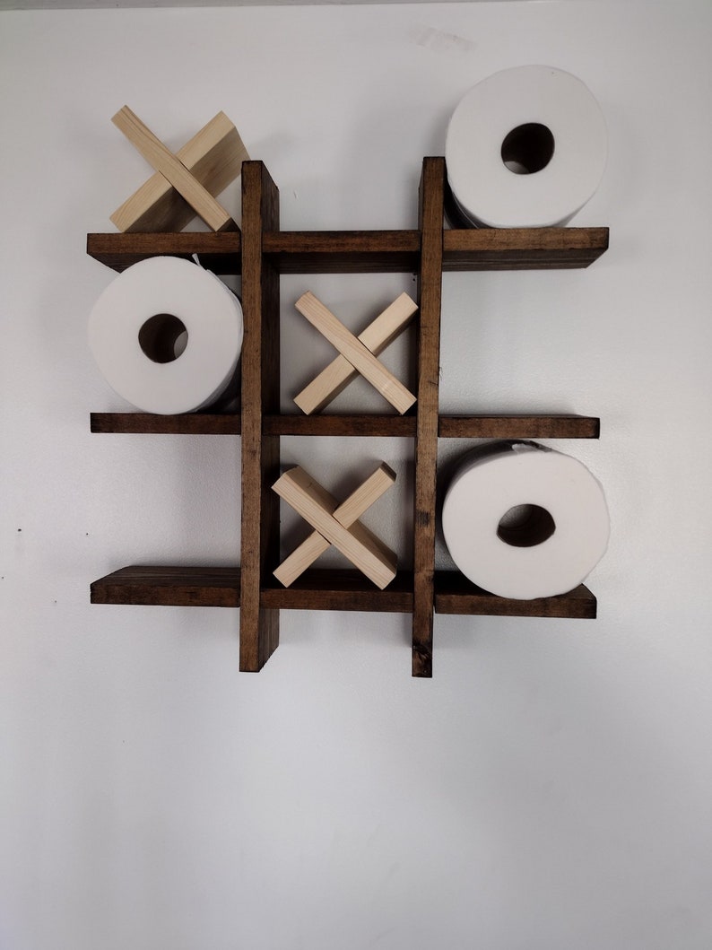 Tic Tac Toe Bathroom Toilet Paper Holder Tic Tac Toe Etsy