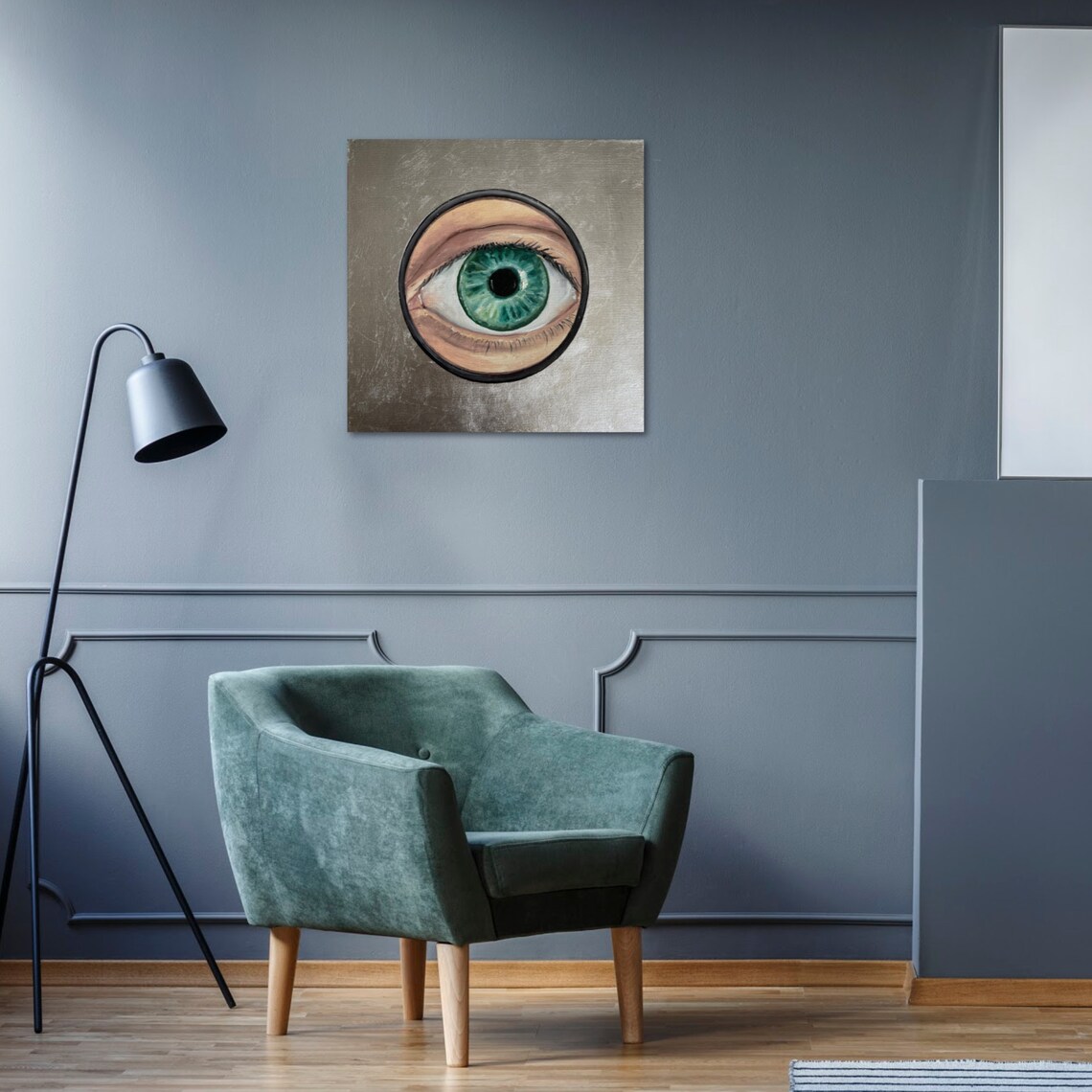 Painted Eye Canvas / Original Art For Wall Hanging / Art Wall Etsy