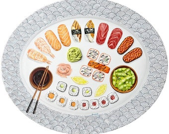 L size sushi painting with 3D impasto effect super realistic