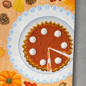 Pumpkin pie outumn mood original oil painting image 5