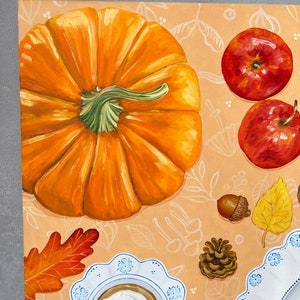 Pumpkin pie outumn mood original oil painting image 8