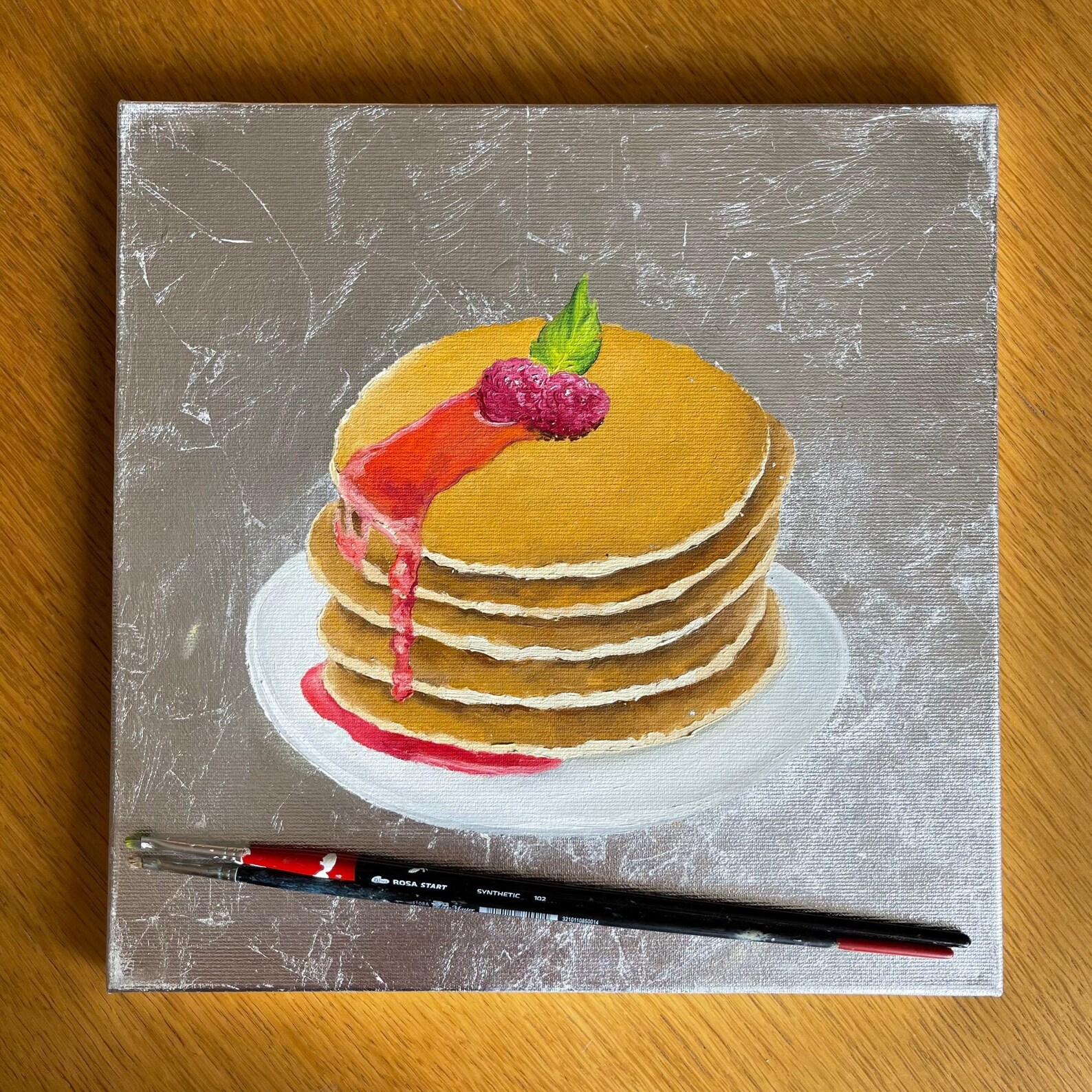 Pancake painting Still life painting Small canvas art Etsy