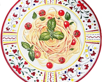 Pasta alla Norma 3D realistic painting