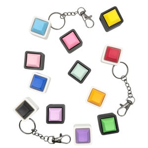 Toetsenbord Fidget Clicker | Sleutelhanger met mechanisch toetsenbord | Zak- en bureauspeeltje | KEEBS Tap | 3D-geprint